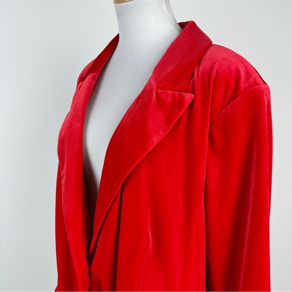 Lane Bryant Red Velvet Two Button Stretch Blazer Size 24 - Picture 9 of 14